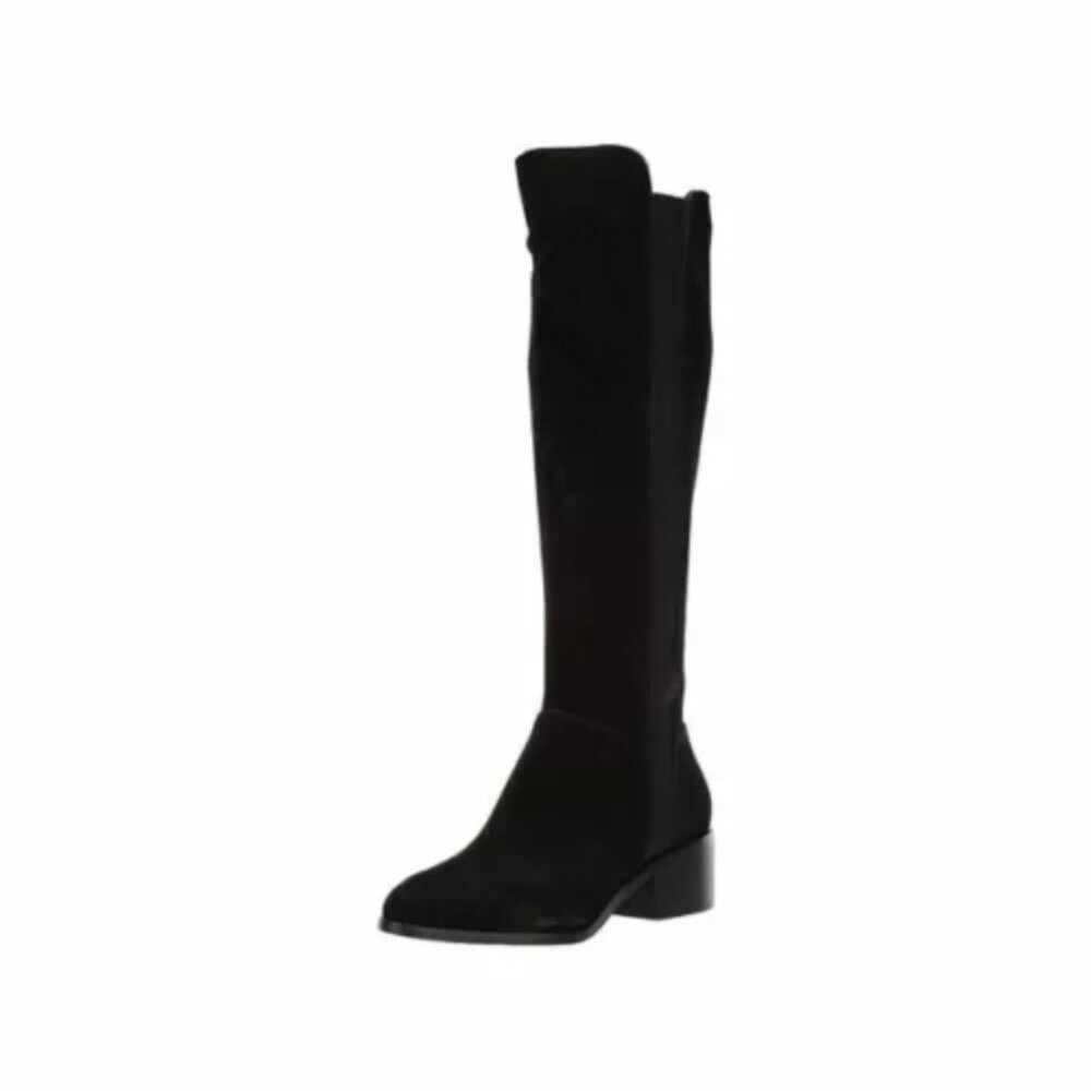 Steve Madden Giselle GISE04S1 Women Black Suede Leather OverKnee Riding Boot 5.5